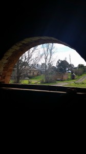 The view from the shearing shed window back towards the house.